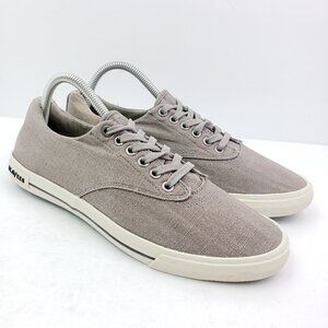 SeaVees Hermosa Plimsoll Standard Mens Size 9.5 Gray Linen Low Sneaker Shoes